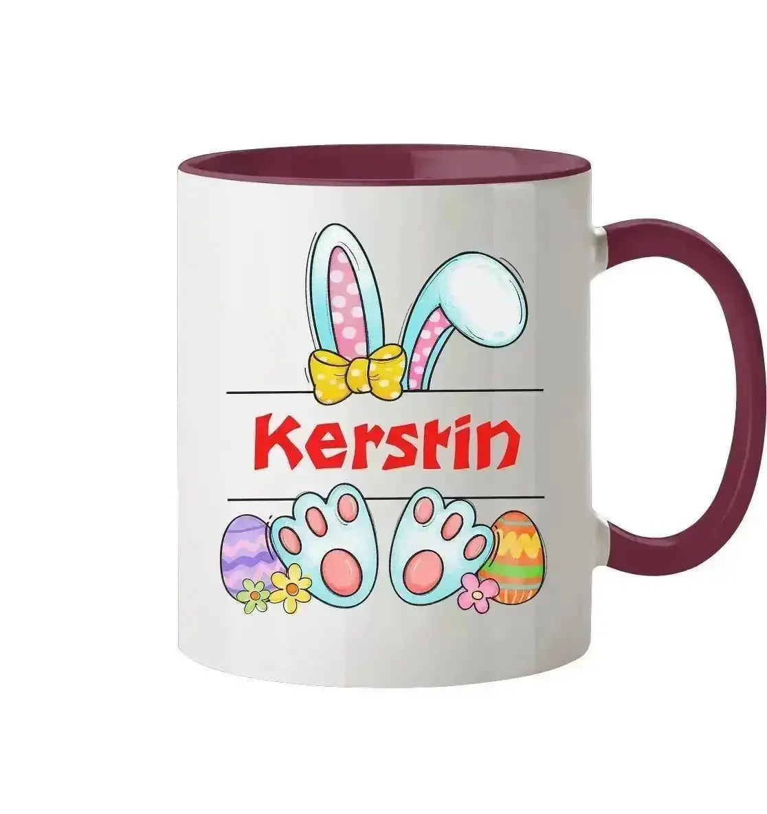 Namenstasse mit WUNSCHNAME zu Ostern - Tasse zweifarbig