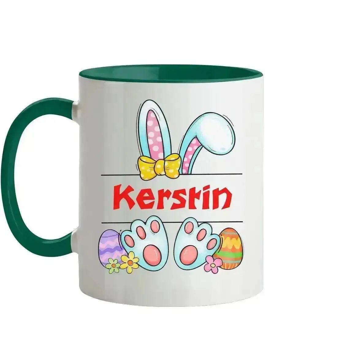 Namenstasse mit WUNSCHNAME zu Ostern - Tasse zweifarbig