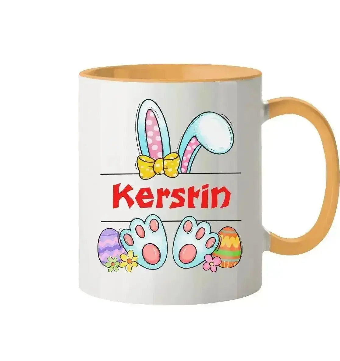 Namenstasse mit WUNSCHNAME zu Ostern - Tasse zweifarbig