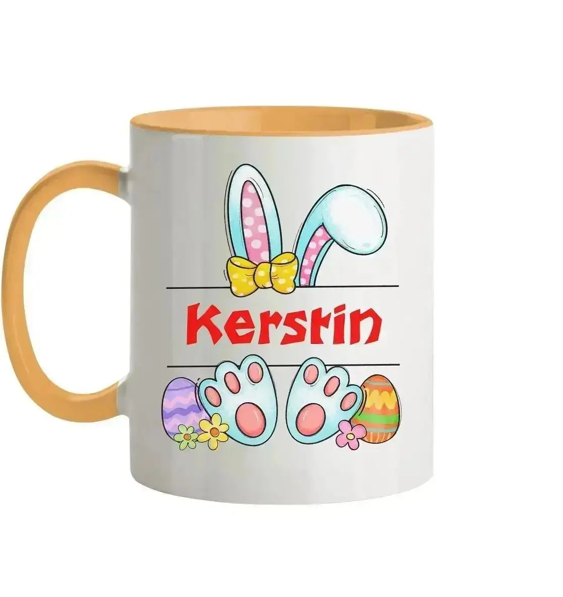 Namenstasse mit WUNSCHNAME zu Ostern - Tasse zweifarbig