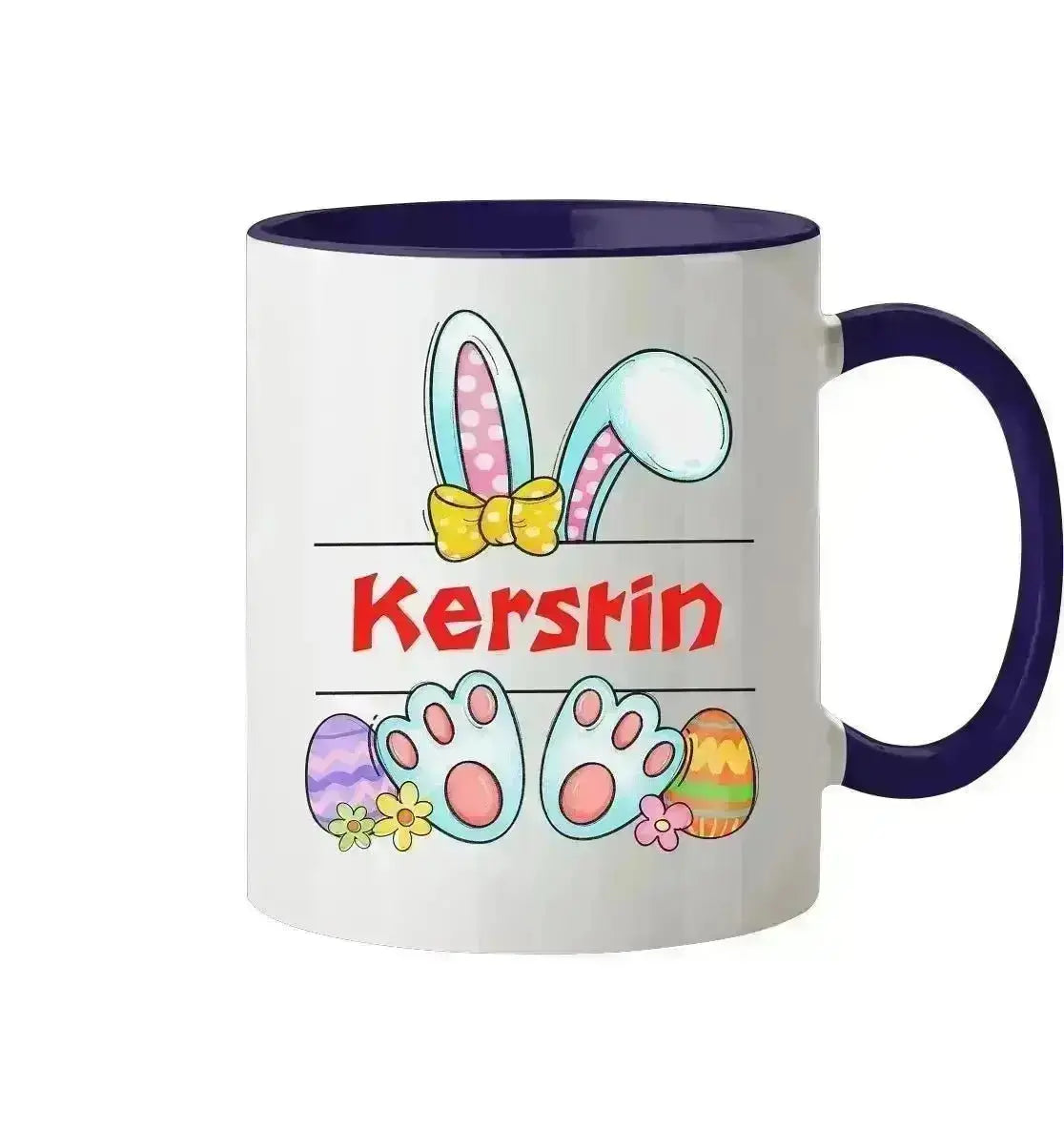 Namenstasse mit WUNSCHNAME zu Ostern - Tasse zweifarbig