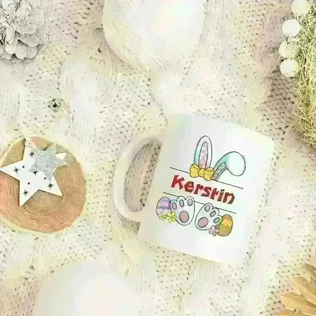 Namenstasse mit WUNSCHNAME zu Ostern - Tasse zweifarbig