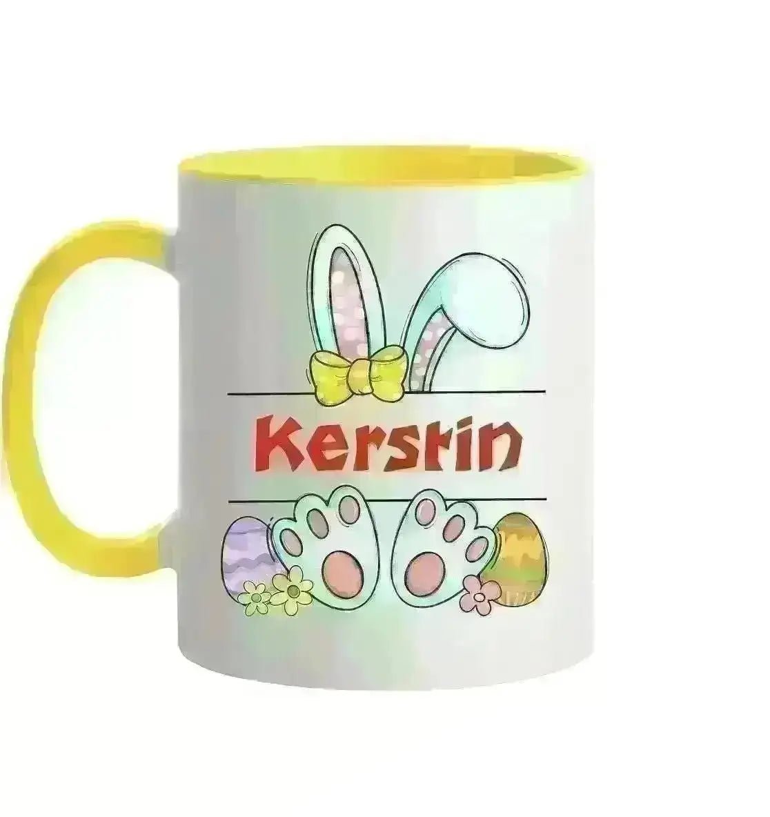 Namenstasse mit WUNSCHNAME zu Ostern - Tasse zweifarbig