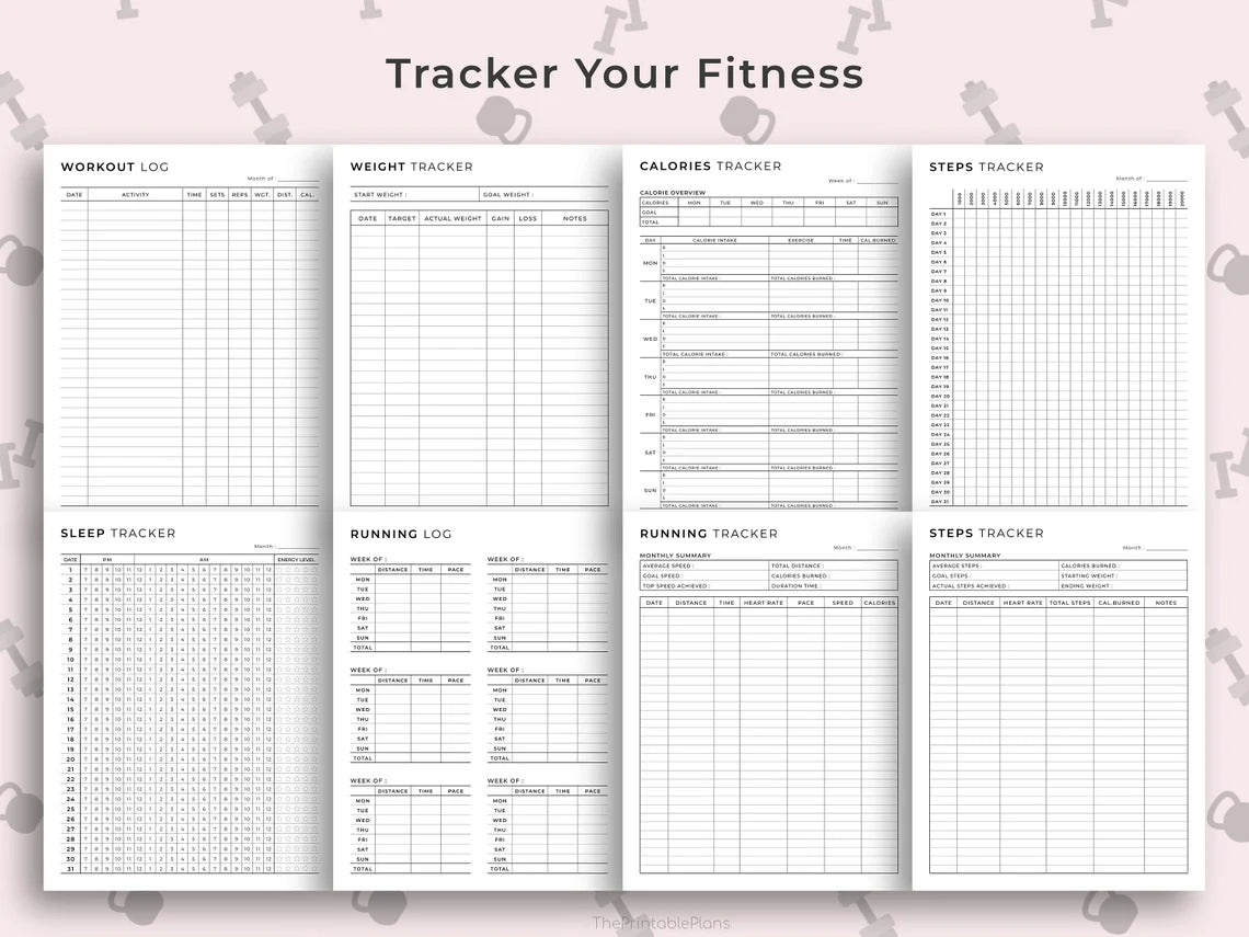 Weight Loss Journal Workout Planner Weight Loss Tracker Digital Fitness Planner for iPad, Hyperlinked PDF for Goodnotes, Notability, Xodo